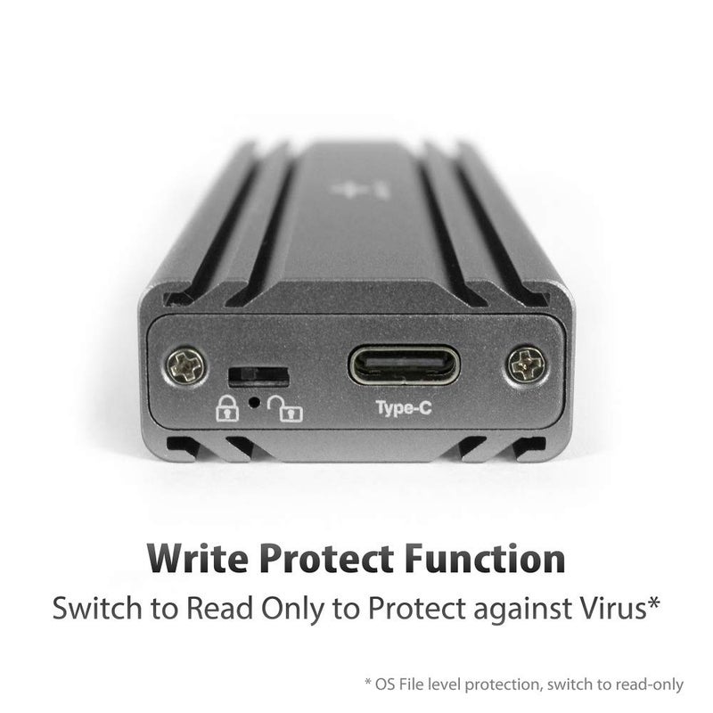 Vantec M.2 Nvme SSD to USB 3.1 Gen 2 Type C Enclosure with C to C Cable, Space Gray Color, ID6 (NST-206C3-SG) - Image 2
